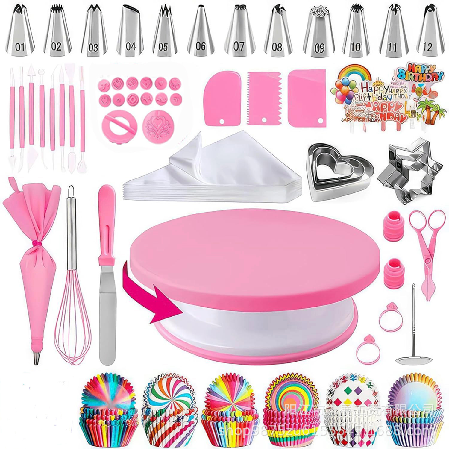 Manufacturer Produces Ready-Made Russian Decorating Nozzle Baking Mold Set Cake Turntable Set DIY Baking Accessories