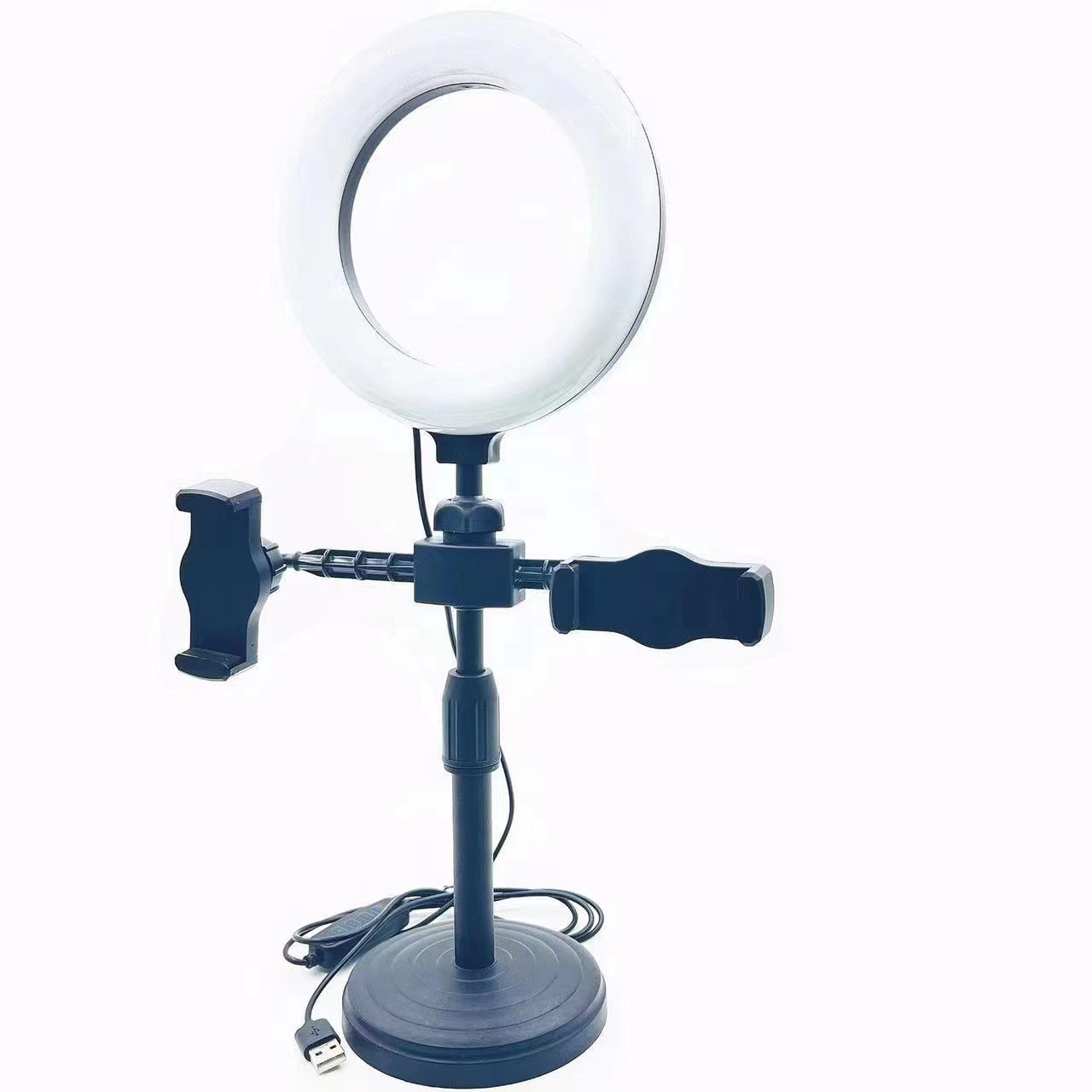 Desktop disc light supplement bracket live selfie 6 inch ring light supplement desktop dual mobile phone bracket