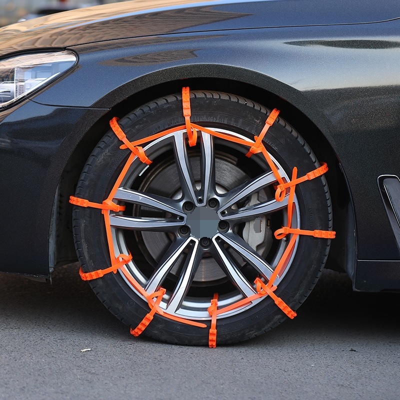 Wholesale Car Anti-Skid Chains for Sedans, Suvs, and Off-Road Vehicles, Universal Snow Emergency Plastic Tire Anti-Skid Chains with Straps