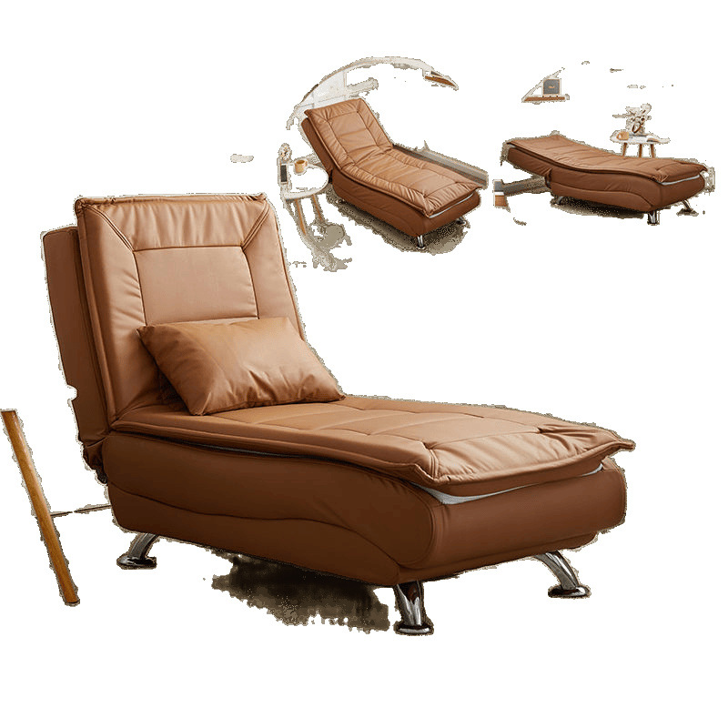 Chaise Lounge Lazy Sofa Reclining and Sleeping Single Room Bedroom Toffee Small Apartment Electric Folding Sofa Bed