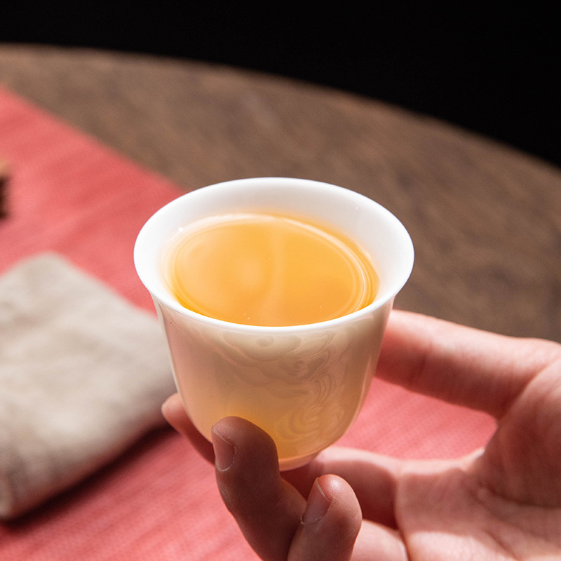 Factory direct sale Dehua white porcelain suet Jade Kung Fu Cup personal cup tasting cup simple home Tea ceramic cup