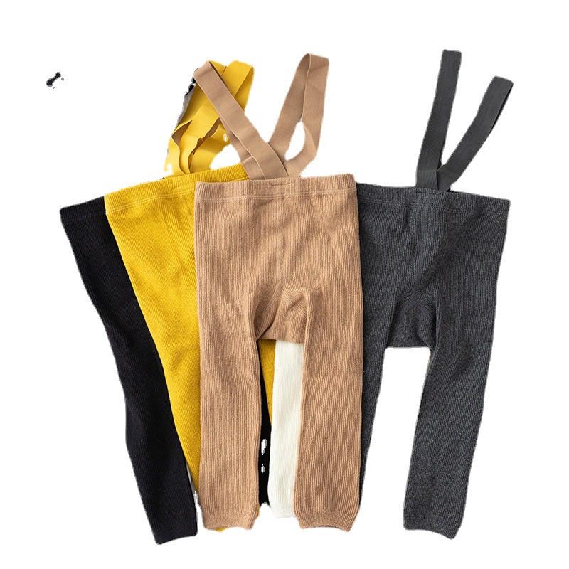 Spanish Style Spring and Autumn High Waist Strap Cropped Pants Baby Big Fart Leggings Baby Leggings