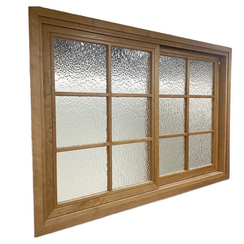 Customized New Chinoiserie Solid Wood Windows, Simple Chinoiserie Lattice Frame Sliding Glass Windows, Simple Left and Right Casement Windows