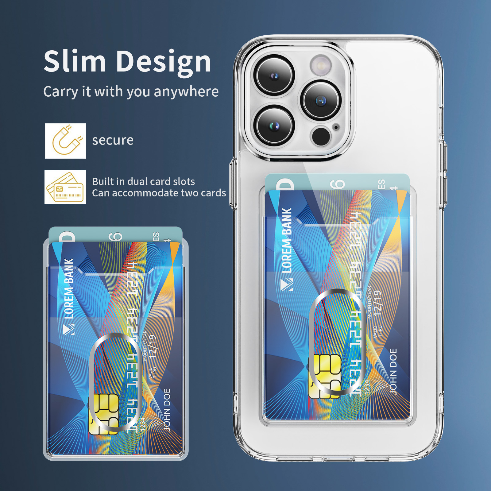 Vertical Card B Magnetic Ring Suitable for Magnetic Suction Mobile Phone High Permeability PC Card Bag Scratch-proof Two Cards Hot Selling in Japan and South Korea