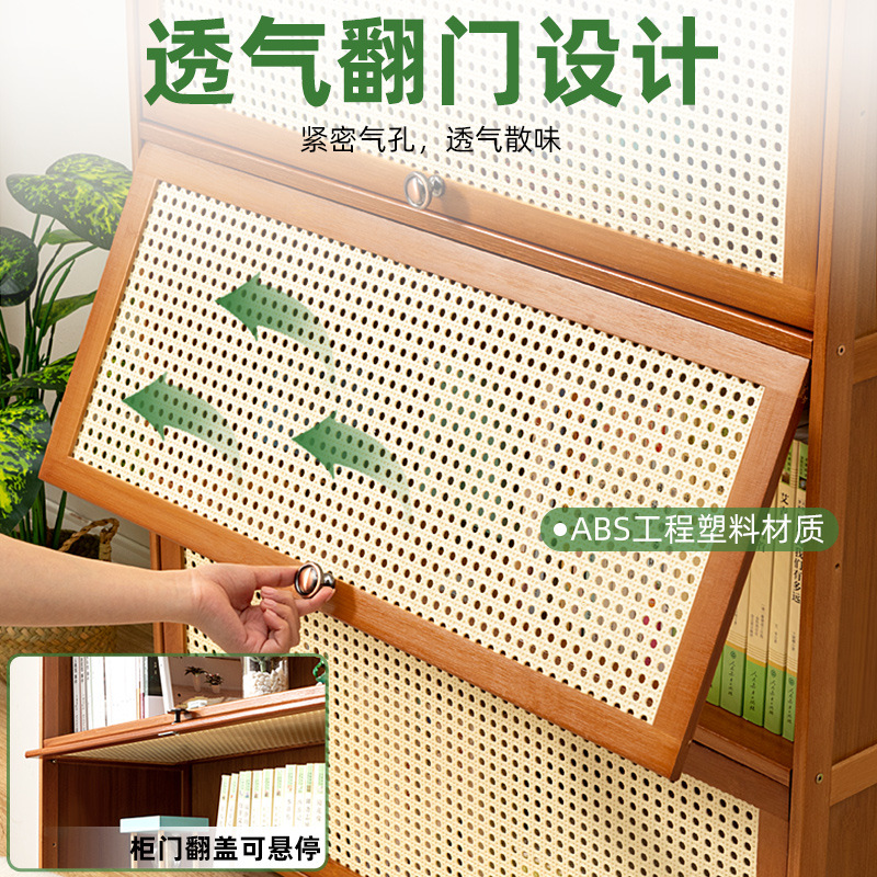 Bookshelf Bookcase Storage Rack with Cabinet Door Storage Cabinet Integrated Patch Cabinet Display Cabinet Floor-Standing Multi-Layer Living Room Storage Cabinet