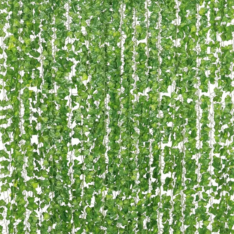 Artificial Climbing Vine with Fake Flowers, Plastic Leaves, Small Leaves Wrapped Around Green Plants, Ivy Home Decoration Vine