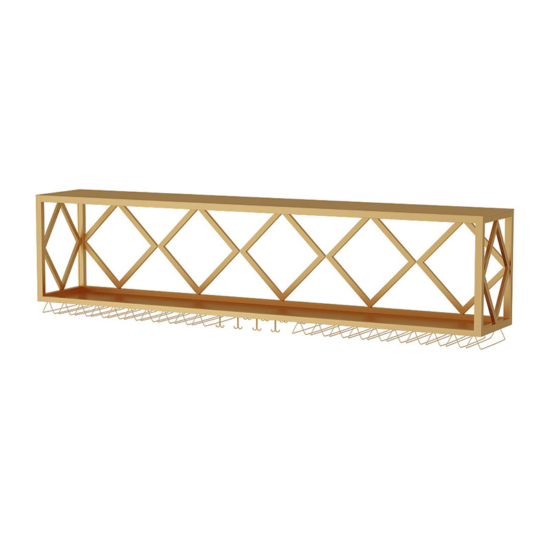 Nordic Iron Wall-mounted Red Wine Rack Wall-mounted Household Bar Counter Hanging Wine Rack Wine Cabinet Wine Bottle Rack Cross-Border