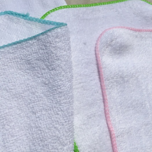 14cm 15cm foreign trade White cut velvet cotton cotton towel kindergarten children's small square towel mouth towel