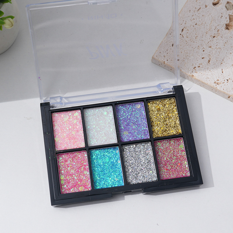 Glitter Pearlescent Waterproof Kidsren's Stage Performance Eye Shadow Sequins High-Gloss Multi-Color Makeup Waterproof and Sweat-Proof and Shiny