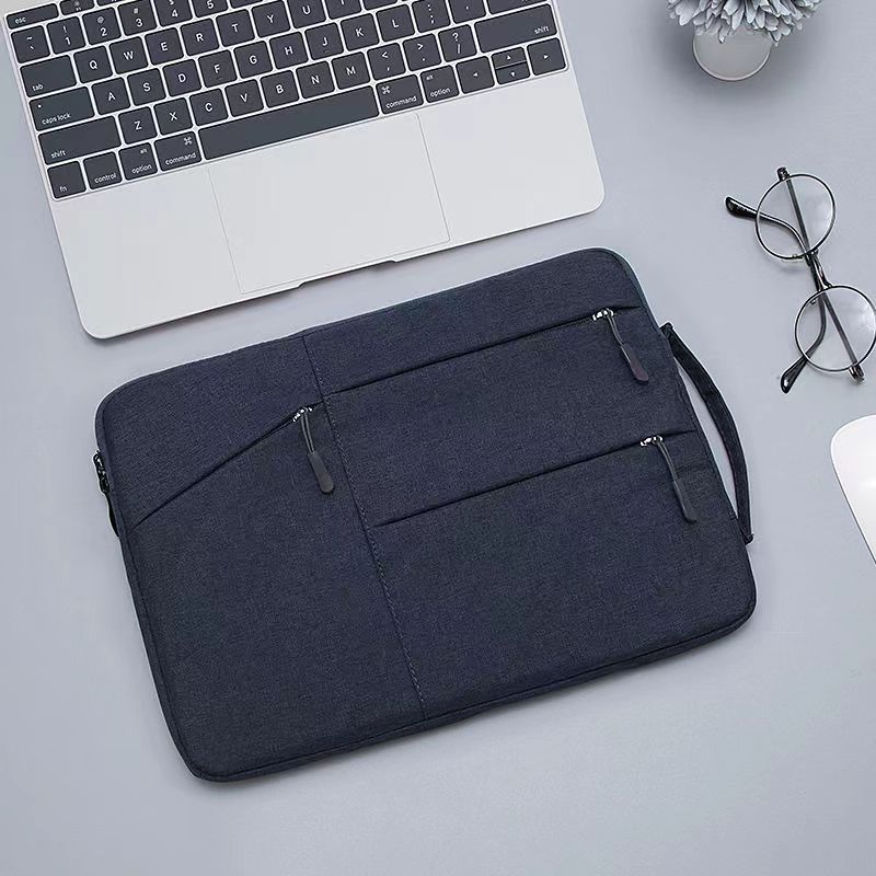 Multi-Zipper Flap Pocket Pants Storage Thickeneded Logo Printed Anti-Fall Notebook Liner Bag 15.6inch Lightweight Laptop Bag