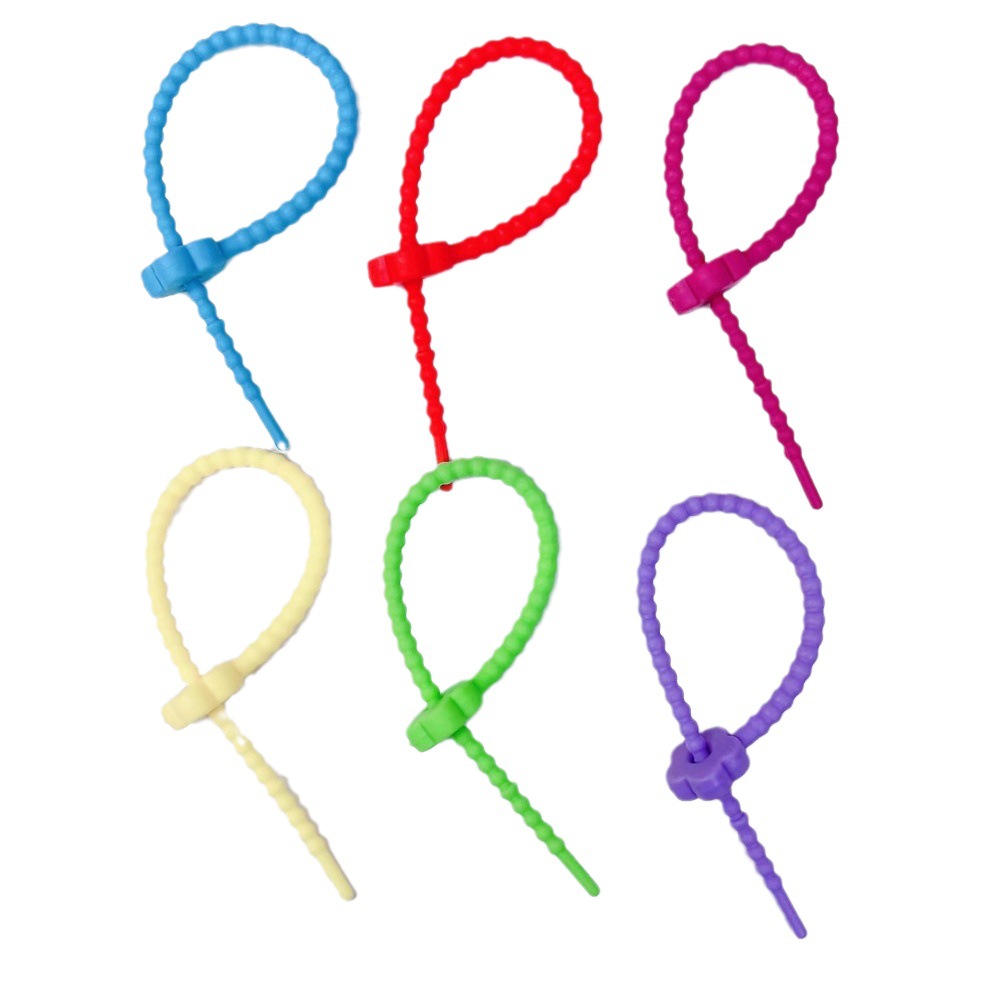Large 215mm Cartoon Silicone Cable Tie Stretchable Key Ring Color String DIY Doll Pendant Jewelry Accessories