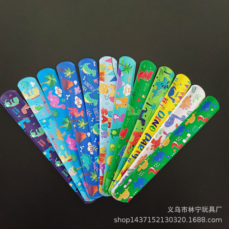 Amazon New 12 cartoon dinosaur clap ring cross-border dinosaur clap ring bracelet has its own copyright