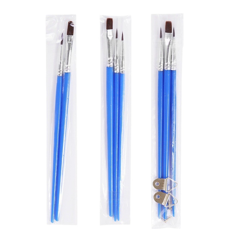 Hand painted diy digital Oil Brush flat tip brush set nylon wool watercolor acrylic paint brush wholesale