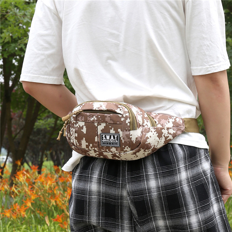 New Men's Waist Bag Mobile Phone Bag Multifunctional Sports Casual Men's Bag Outdoor Camouflage Shoulder Crossbody Bag Chest Bag