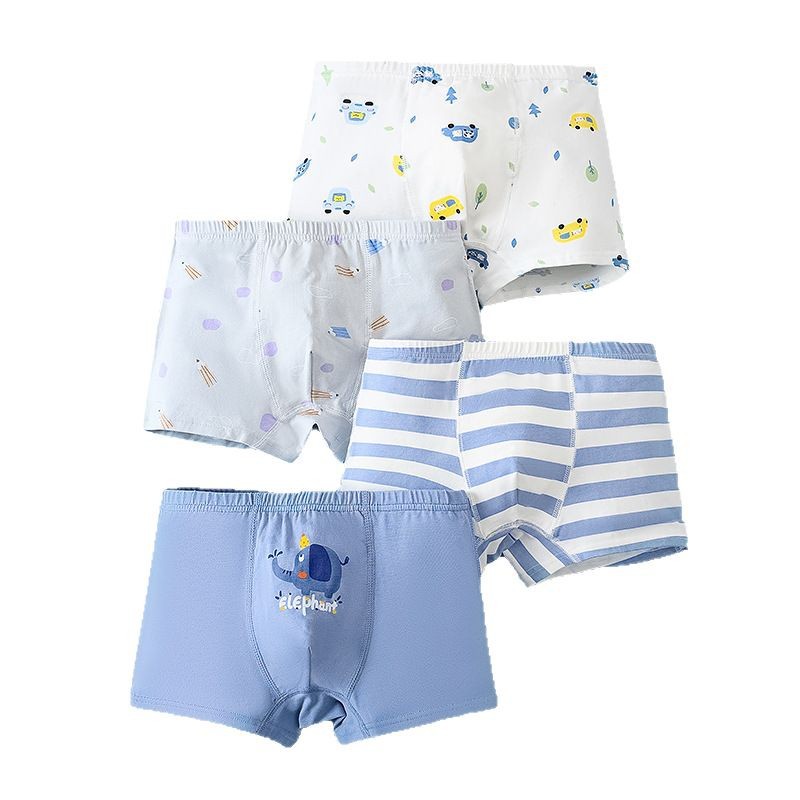 Boys' Underwear Series Children's Underwear Pure Cotton Junior Boxer Shorts Boxer New Antibacterial Boxer Shorts