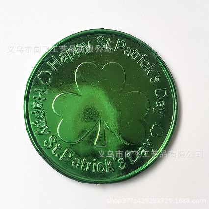Spot St. Patrick's Day Coin Irish Festival Gold Coin St. Patrick's Day Green Leaf Coin Irish Gold Coin