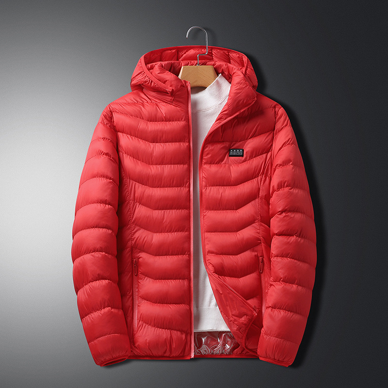 Four-Zone Heating Cotton Coat, Warm Hooded Jacket, Smart Heating Clothing, Constant Temperature Heating Jacket, Electric Heating