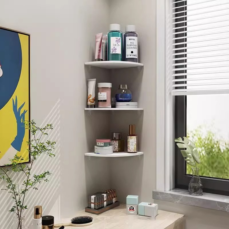 Corner Shelf for Wall Storage, Kitchen Wall Organizer, Wall Corner Triangular Shelf, No-Drill Corner Shelf