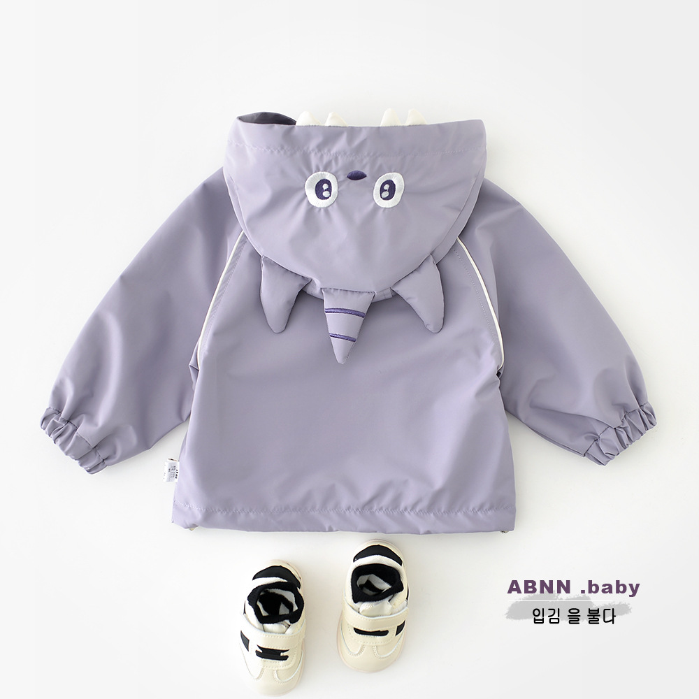 2025 Spring New Baby Tops Newborn Korean Style Monster Hooded Children's Windproof Tops Top 51076