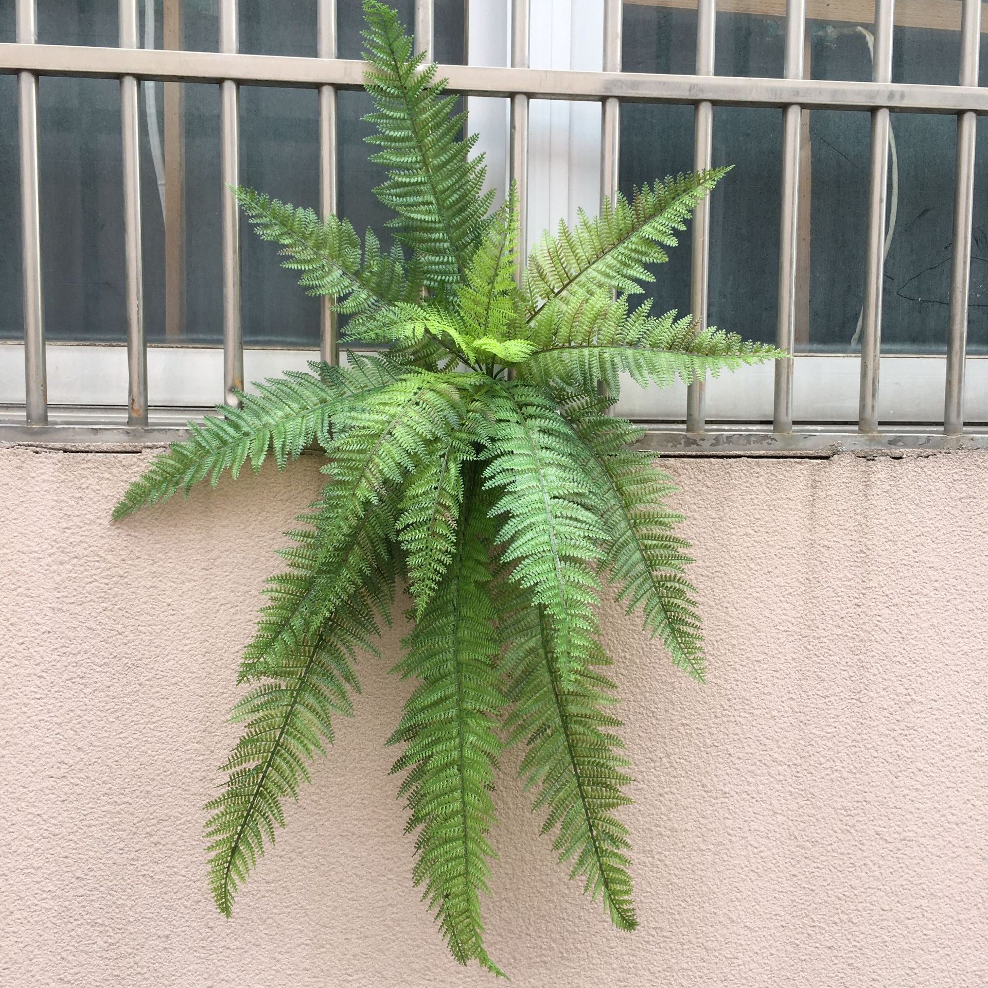 Simulated Large Persian Leaf Wall Hanging Fern Leaf Plant Wall Green Plant Landscaping Double-Layer Fine-Toothed Plastic Fern Leaf Shopping Mall Layout