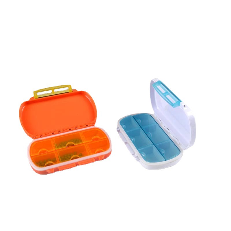 Portable Mini Convenient Small Medicine Box with 6 Compartments, Seven-Day Large-Capacity Medicine Box, Portable Medicine Divider