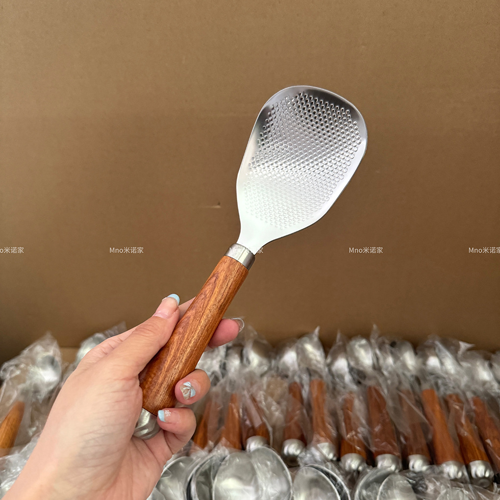 Mino Home Antique Food Grade Non-stick Rice Spoon Household 304 Stainless Steel Rice Spoon Vertical Rice Spoon
