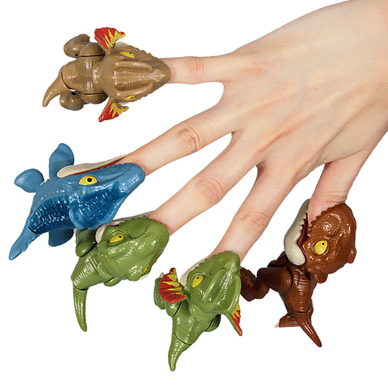Cross-Border Hand-Biting Dinosaur Toy Douyin Children's Toy Finger-Biting Jurassic Dinosaur Model Tyrannosaurus Rex Triceratops