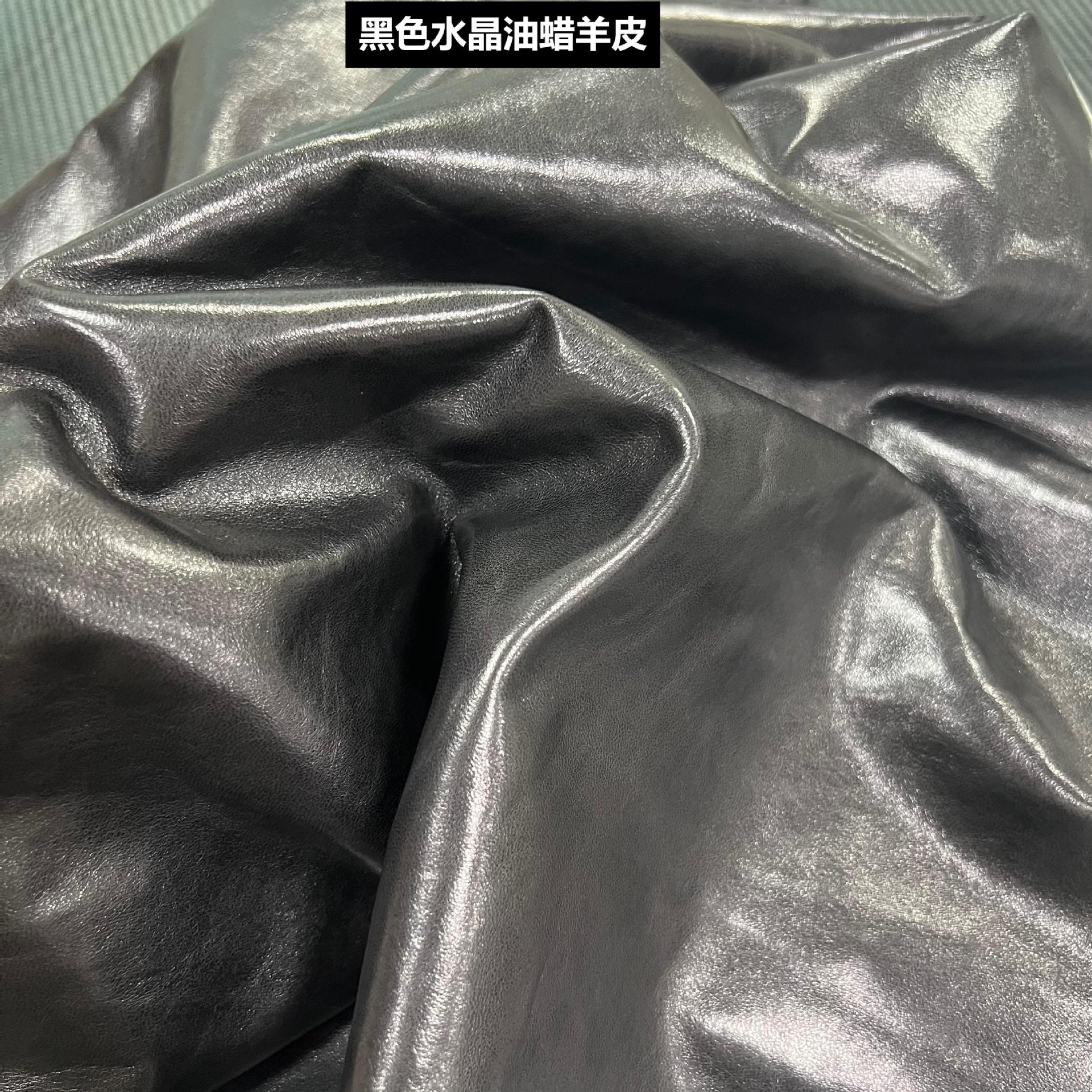 0.5-0.6MM Crystal Oil Wax Lambskin Black and Yellow Shebskin Environmental Protection Crack Head Shebskin