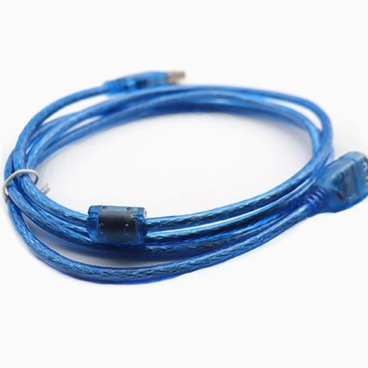 Factory USB2.0 Transparent Blue 1.5 m AM-AF Extension Cable with Magnetic Ring All Copper Double Shielded male-to-female Data Cable