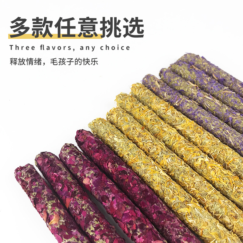 Petal Grass Chew Sticks for Rabbits, Guinea Pigs, Chinchillas, Alfalfa Grass, Timothy Grass Sticks, Chew Toys, Pet Supplies