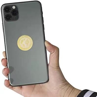 Golden Lucky Cat Anti-Radiation Phone Sticker Handbook Protective Sticker 24K Gold Plated Double-Sided Handmade Negative Ion