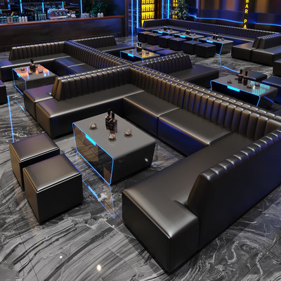 Factory Special Direct Sales Nightclub Tavern Bar Nightclub Disco Hall Hi Private Room Booth Bar Sofa Coffee Table Combination