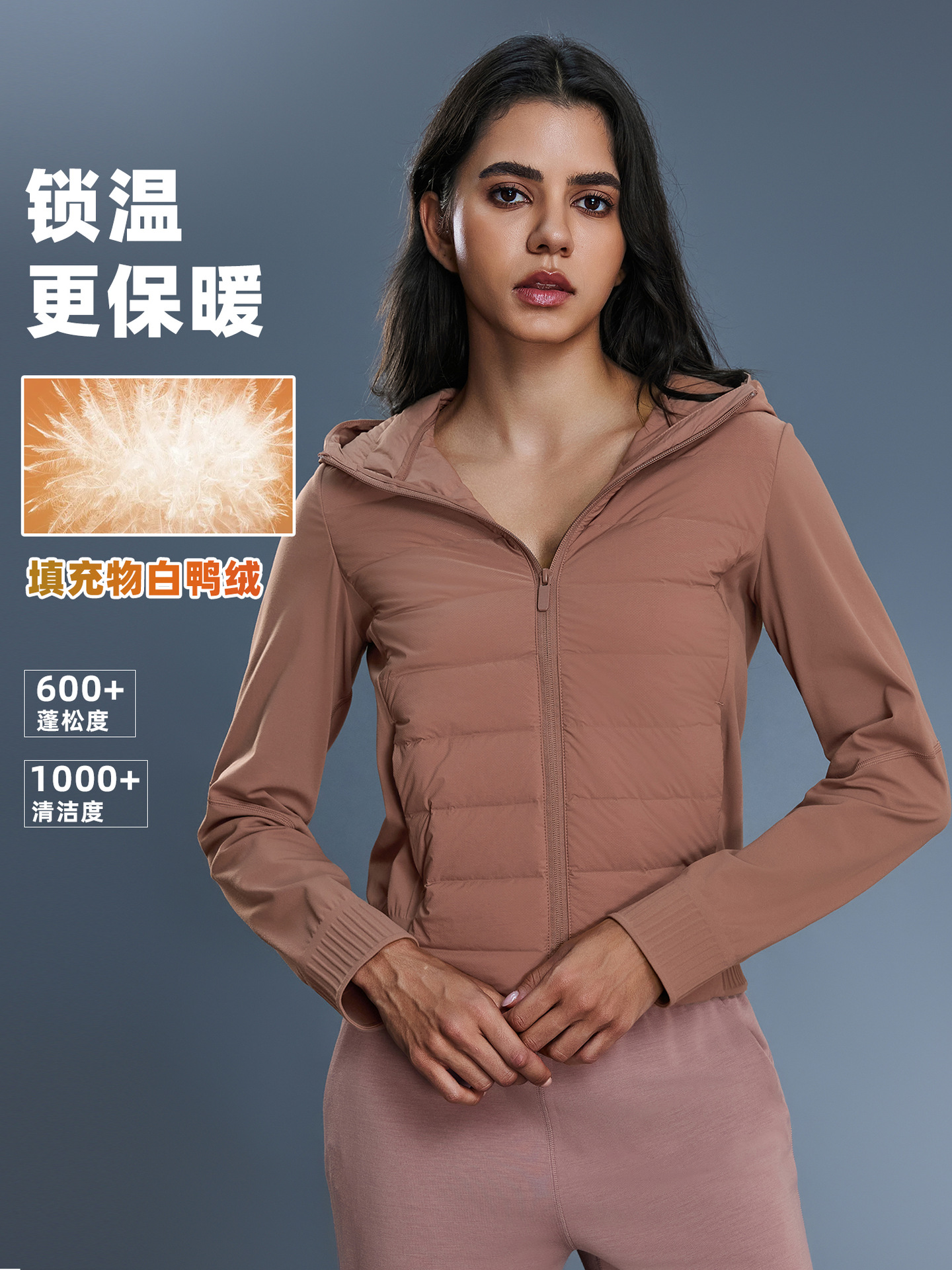 Winter Light and Warm Hooded down Jacket Outdoor Leisure Sports Waterproof and Windproof Jacket for Women Daw008