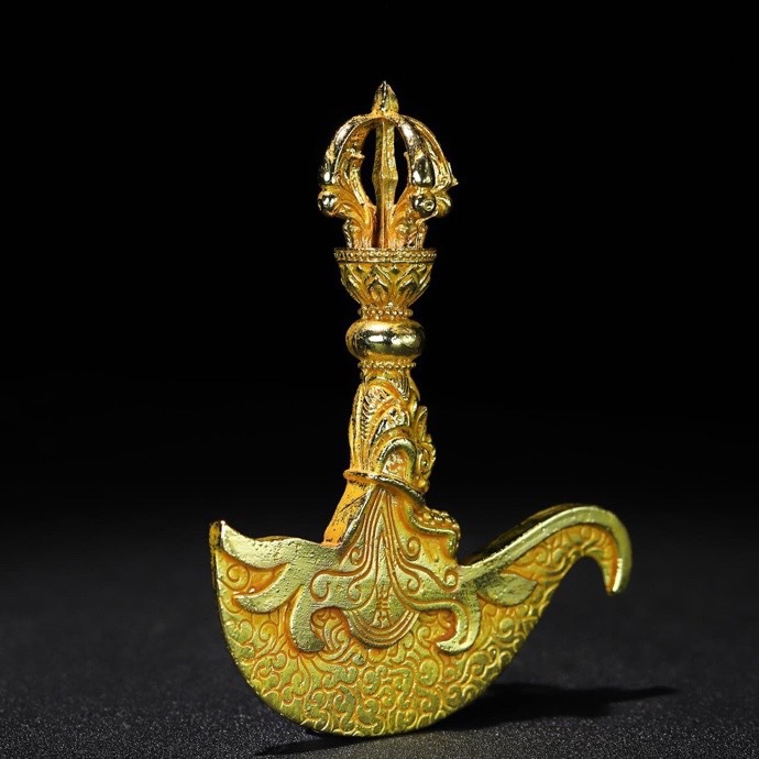 Daodao Xizang-Style Instruments Xizang-Style Large-Scale Ornaments Mizong Weide Gilt-Falling Magic Guillotine Vajra Pestle King Kong Large