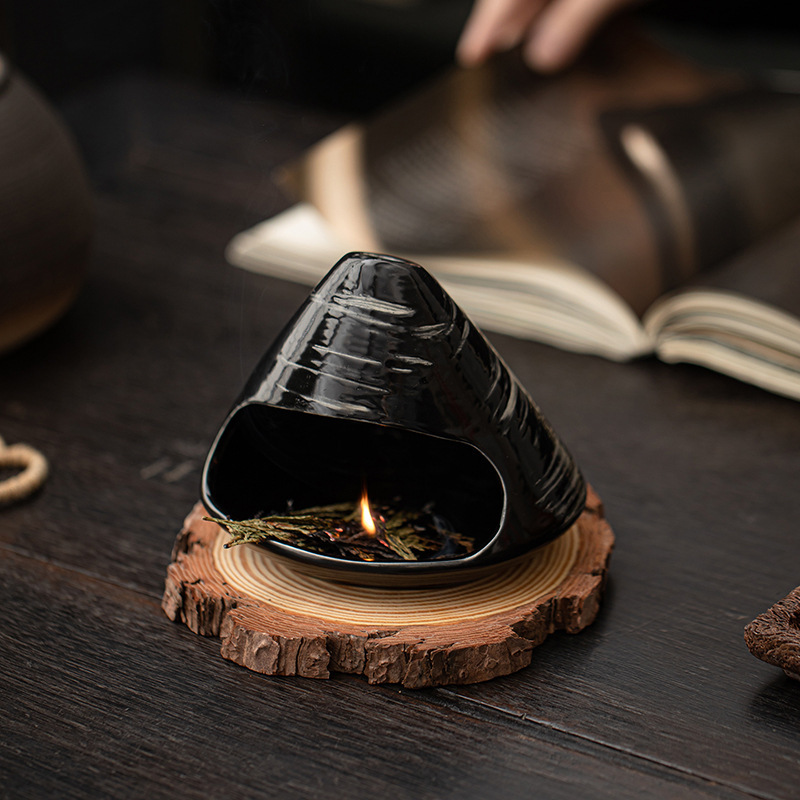 Purple Sand Incense Fireplace Palo Santo Holder Sage Burning Tray Holder Sacred Wood Aromatherapy Stove