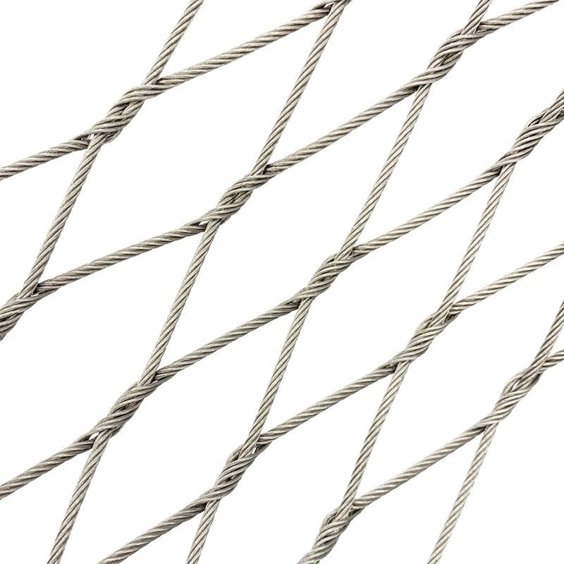 Customized Zoo Protective Net, Bird Garden Cage Fence, Flexible Braided Wire Rope Net, 304 Stainless Steel Rope Net