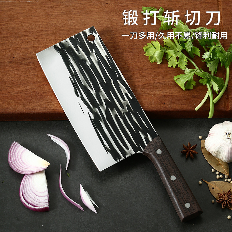 Кухонный нож с молотковым узором, кухонные принадлежности, острый нож для мяса
