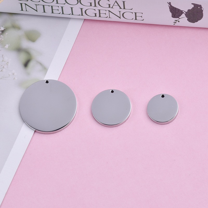 Custom 316/304 Stainless Steel Military Brand Necklace Pendant Round Shield Blank Identity Hangtag Logo Brand Dog tag