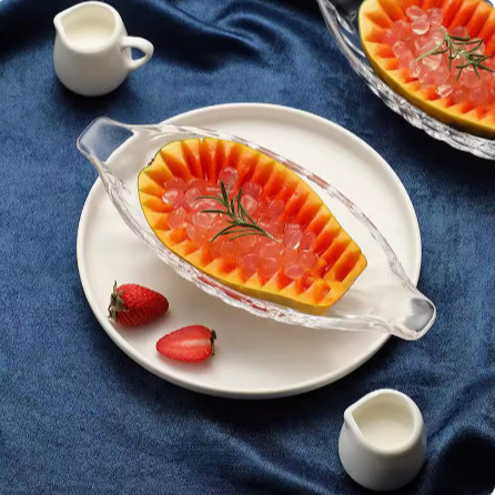 Wholesale Japanese Sashimi Ice Cream Cup Ice Cream Bowl Ice Cream Ball Dessert Plate Transparent Glass Banana Boat Fruit Plate