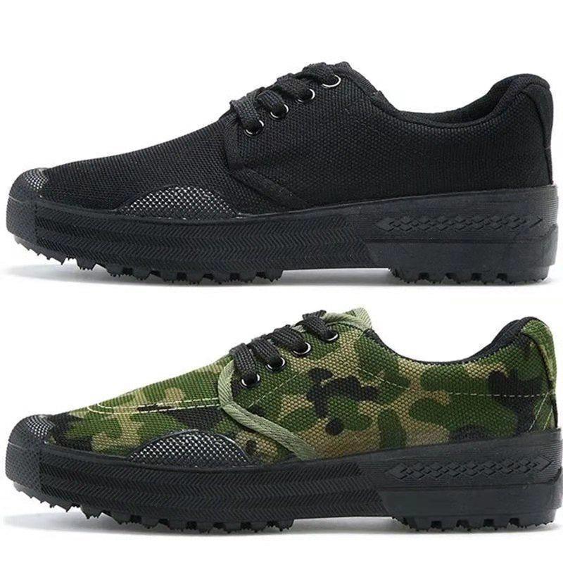 2023 Men's Liberation Shoes Single Shoes Camouflage Construction Site Training Shoes Rubber Shoes Security Military Training Labor Protection Shoes All Black