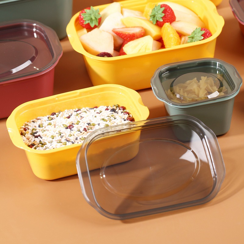 Plastic crisper microwave lunch box vegetable and fruit storage box takeaway lunch box wholesale plastic box suit