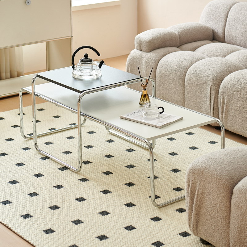 Side Table Combination Living Room Home Small Apartment Coffee Table Cream Style Rectangular Telescopic Small Tea Table Creative Medieval Set Table