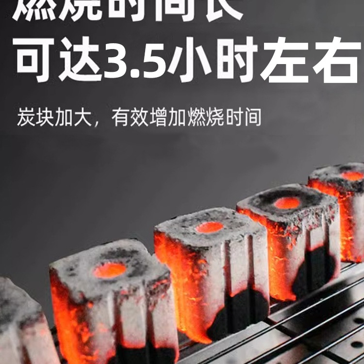 Quick-Burning Charcoal for Barbecue, Smokeless Fruitwood Charcoal, Easy-To-Light Bamboo Charcoal for Home Use, Square and Round Charcoal Blocks for Stove and Tea Brewing, Combustion Aid