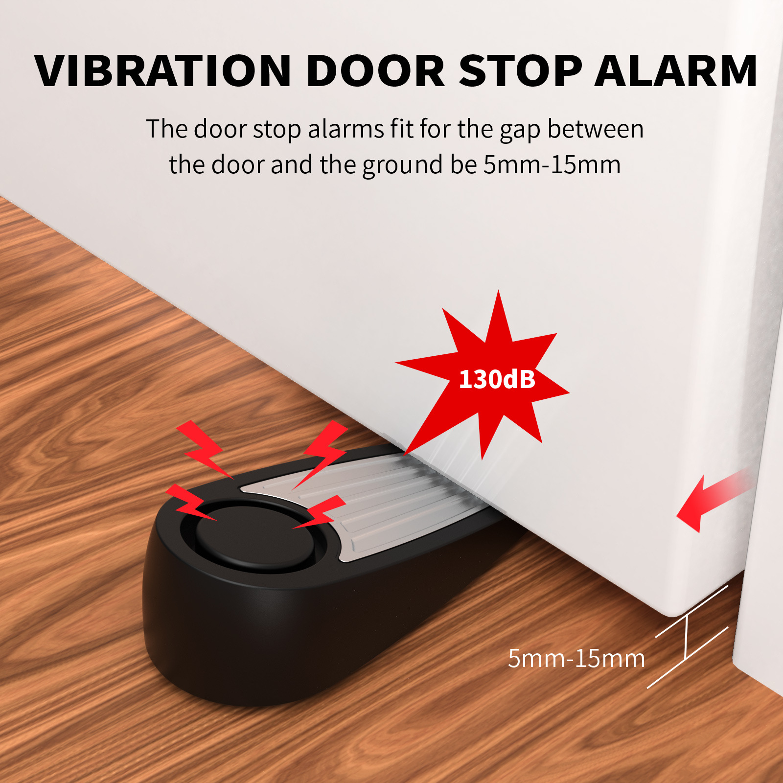 New Door Stop Alarm Household Anti-Theft Alarm 130 Decibel Hotel Vibration Sensor Door Stop Alarm