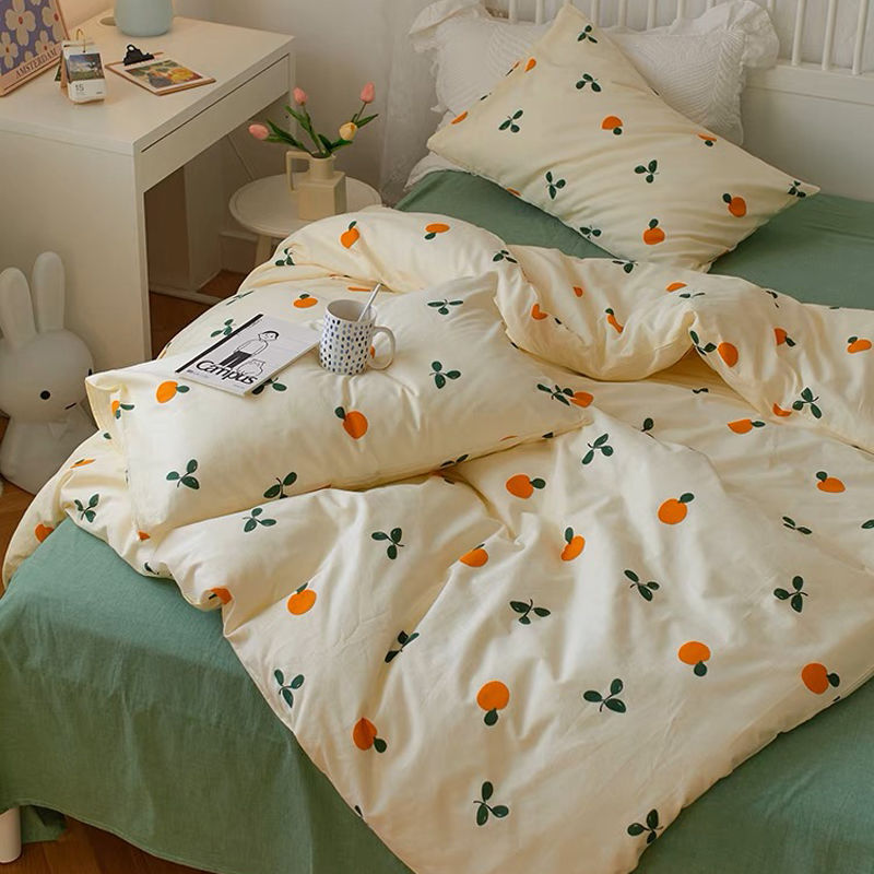 Nanjiren Four-piece Set Washed Cotton Quilt Cover Student Dormitory Bed Single Quilt Three-piece Set Bedding Quilt Cover