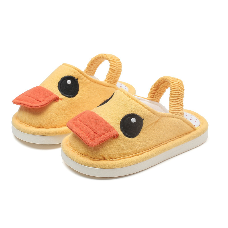 Floor Slippers Spring Autumn Cotton Lovely Cartoon Head Girls Loose Slippers Boys Dinosaur Cloth Slippers