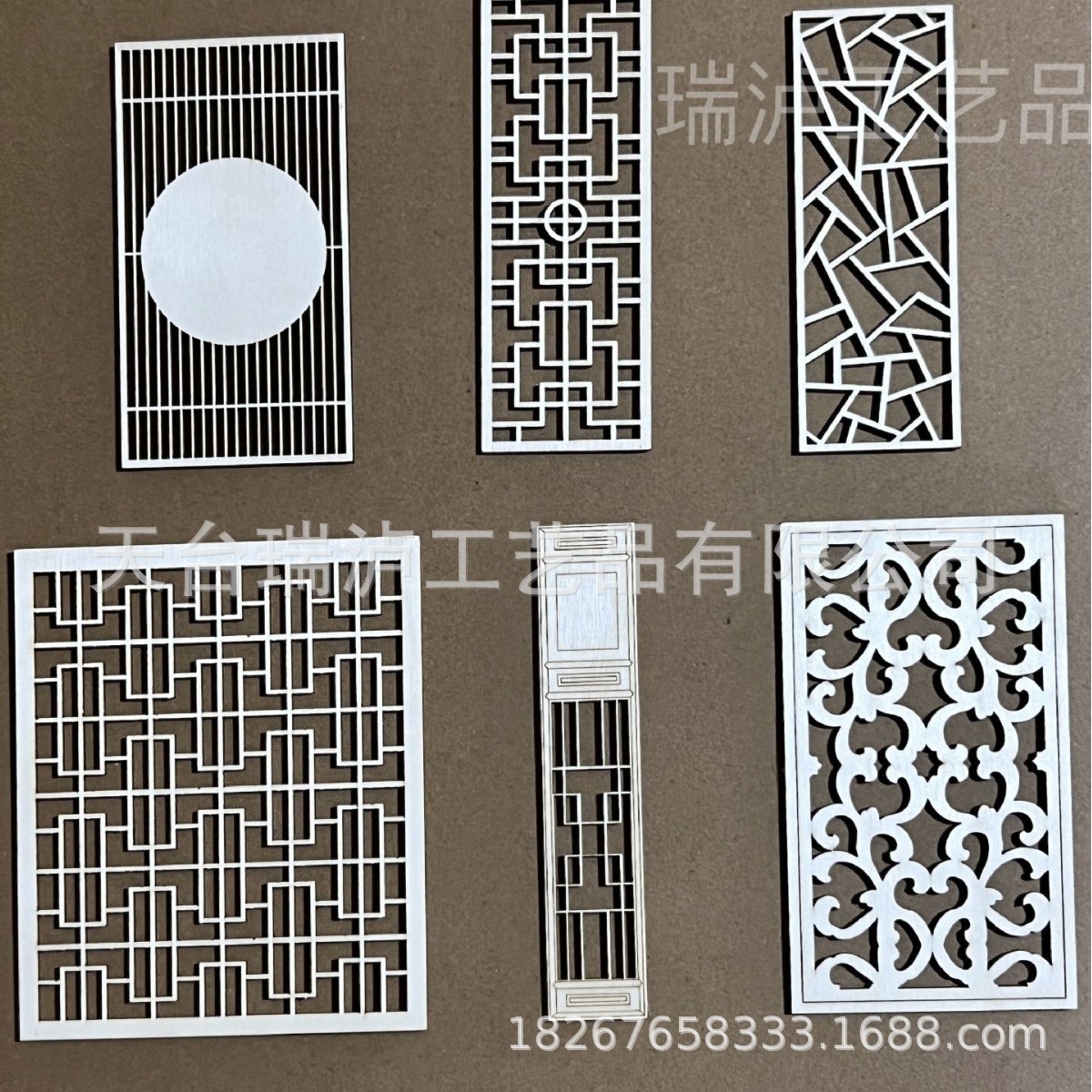 Chinese Style Screen Wooden Vintage Building Sand Table Material Model Mini Furniture Door and Window Partition Miniature Landscape Ornaments