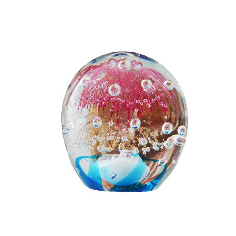 Zibo Glazed Crystal Coral Ball Christmas Ball Fireworks Gold Ornament Crystal Glass Art Ball
