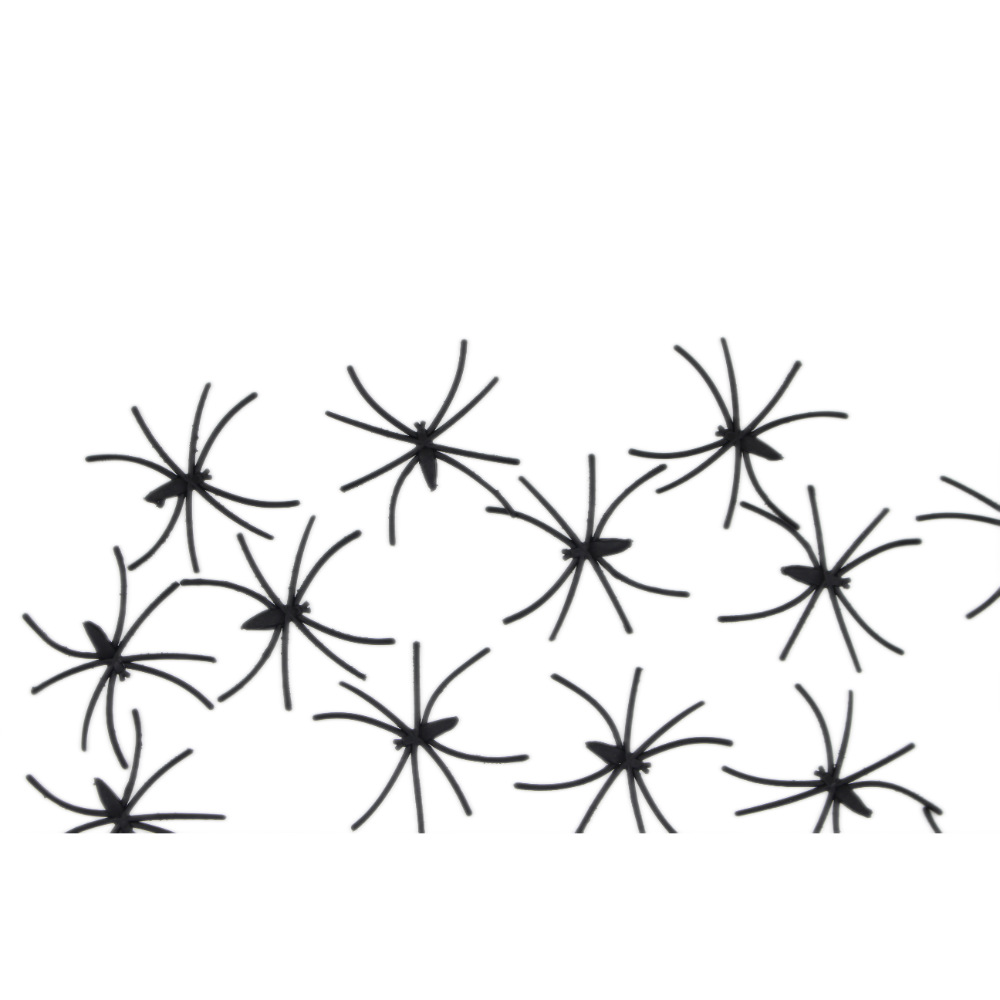 Halloween spider cotton with small spider long legs Black octagonal simulation spider decoration atmosphere scene layout cross-border