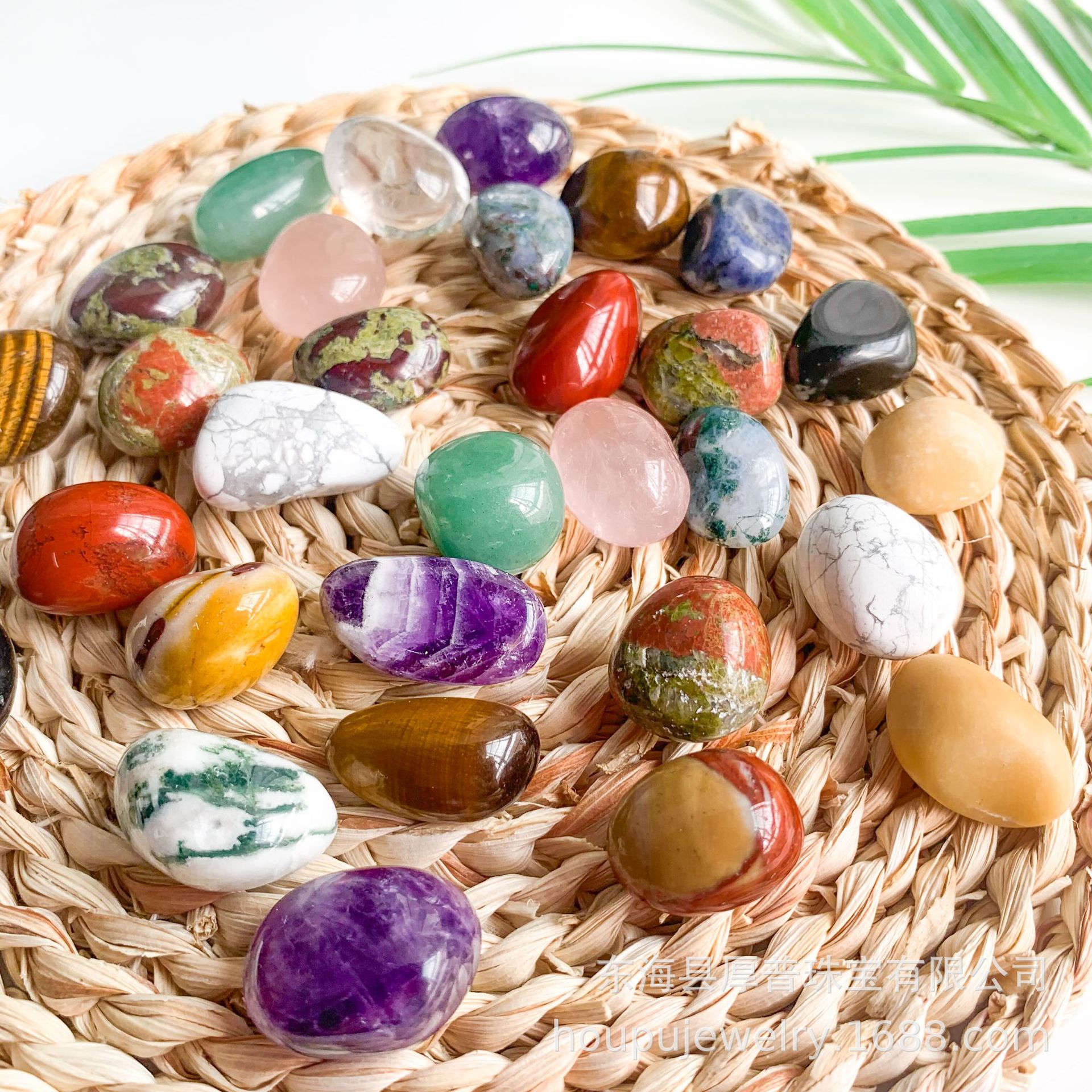 Cross-Border Hot-Selling 15-20mm Crystal Tumbled Stones Agate Mineral Semi-Precious Stones Colorful Amethyst Raw Stone Gravel Tiger Eye Stone